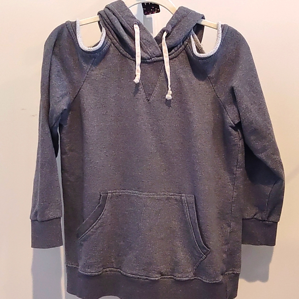 JAK & RAE | Cold Shoulder Hoodie | Grey | S